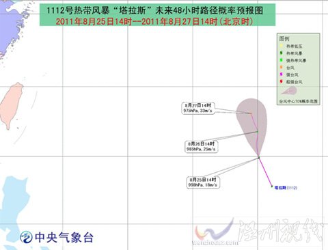 “塔拉斯”继续向偏北方向移动