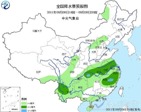 未来3天重庆湖北华北海南等地有大到暴雨(图)