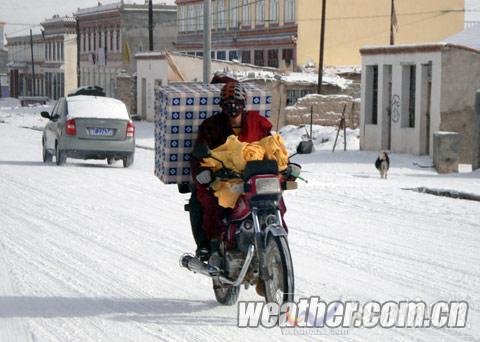 青海南部地区积雪严重 交通和畜牧业受冲击