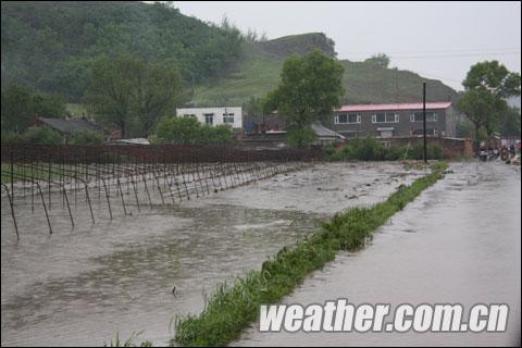 辽源28日出现短时强降雨 市区低洼路面积水（图）