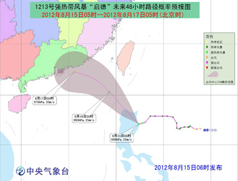 今日台风启德强度又升级 15日台风启德最新消息