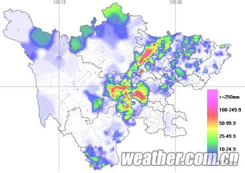 四川中东部出现强降水 未来三天降水持续