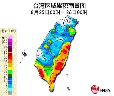 强台风“天秤”给台湾东南部带来明显降水