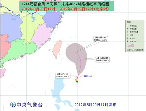 第14号台风天秤路径图
