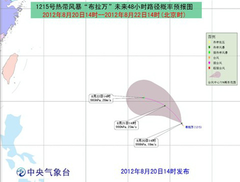 15号台风布拉万路径图