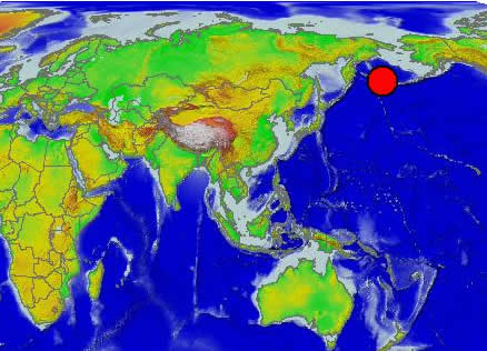 2012年12月15日美国尼尔群岛地震震中位置