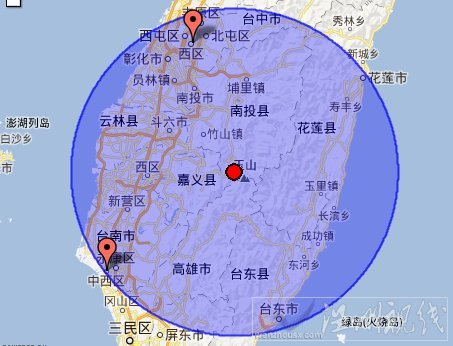 南投县嘉义县高雄县4.8级地震