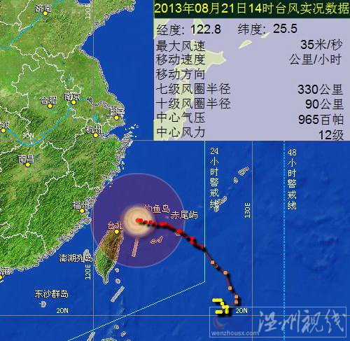 台风潭美实况数据