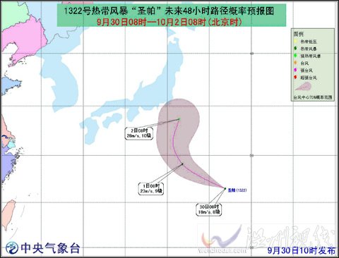 第22号圣帕台风最新路径图