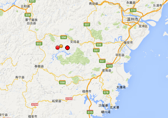 9月23日下午温州文成发生4.0级地震