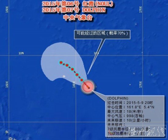 双台风红霞白海豚