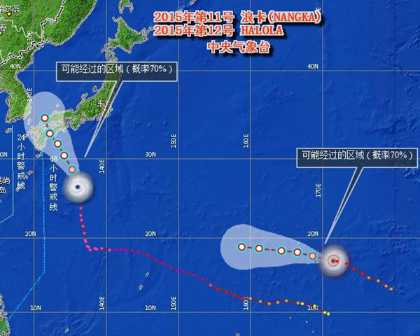 台风哈洛拉可能会像浪卡一样登陆日本