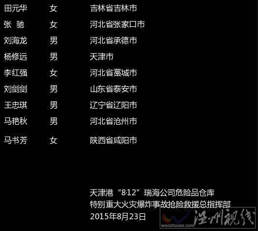 135人遇难者名单