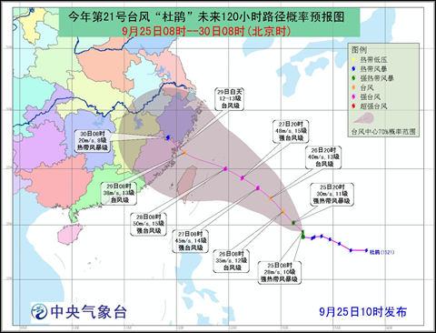 2015台风杜鹃路径图