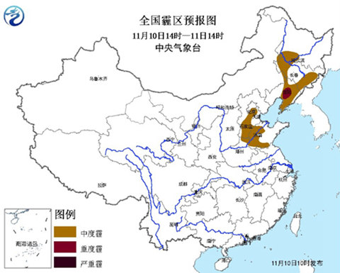 霾预警：京津冀等8省市有中度霾