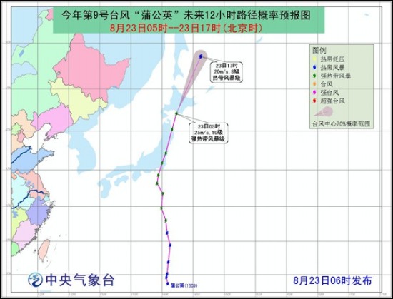 台风蒲公英强度减弱