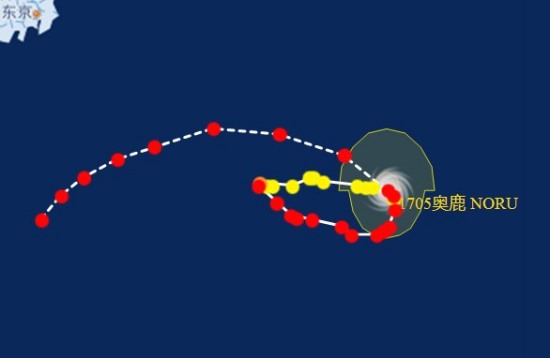 第5号台风奥鹿路径图