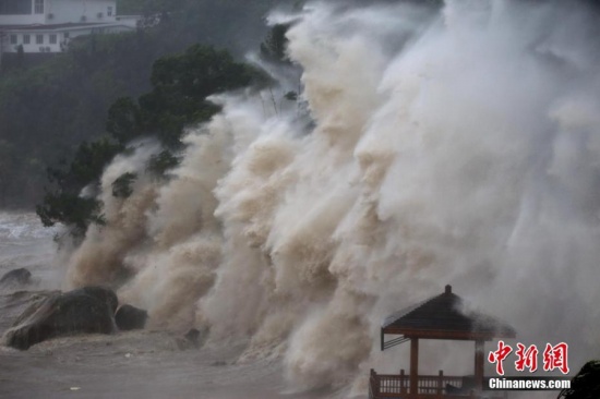 苍南渔寮金沙滩巨浪