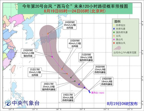 第20号台风西马仑路径图