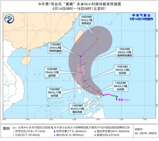 台风黄蜂路径