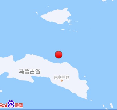 印尼塞兰岛附近海域发生5.8级地震